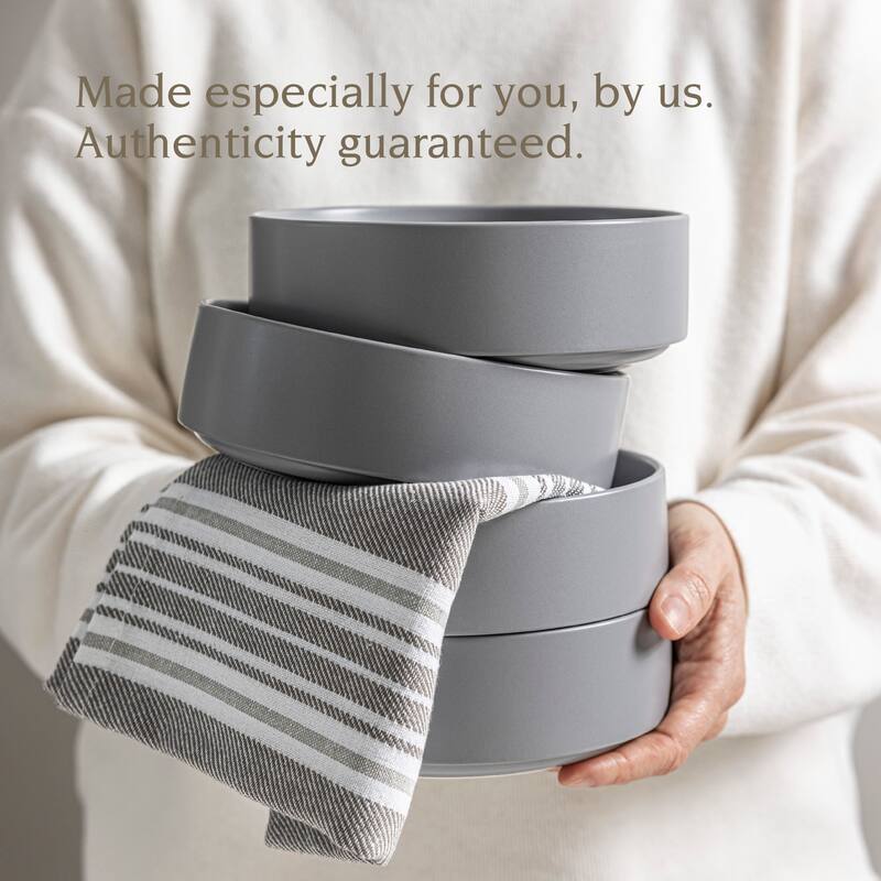 over&back Stackable 25oz Semi-Matte Stoneware Cereal Bowls