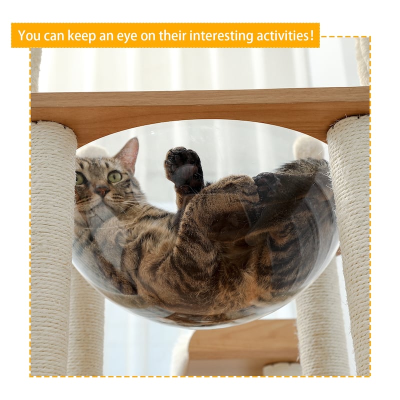 Extra Tall Sky-Castle Design Wooden Modern Luxury Cat Tree