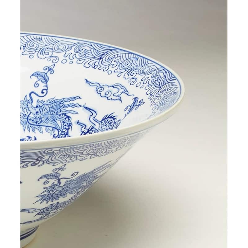 Aa Importing 59818 16 Inch Blue & White Bowl - 6 X 16 X 16 inches