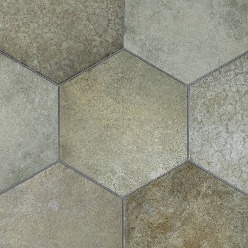 Merola Tile Heritage Hex Jungle 7" x 8" Porcelain Floor and Wall Tile