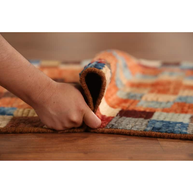 Geometric Moroccan Runner Rug Handmade Wool Carpet - 2'10" x 9'8"