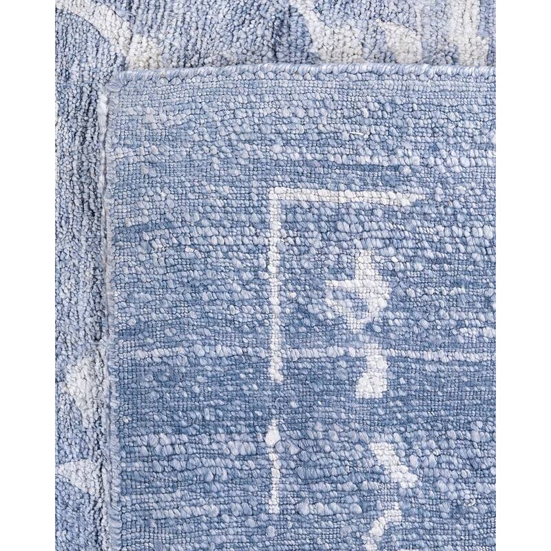 Modern One-of-a-Kind Hand-Knotted Area Rug, Blue - 8' 1" x 10' 1"