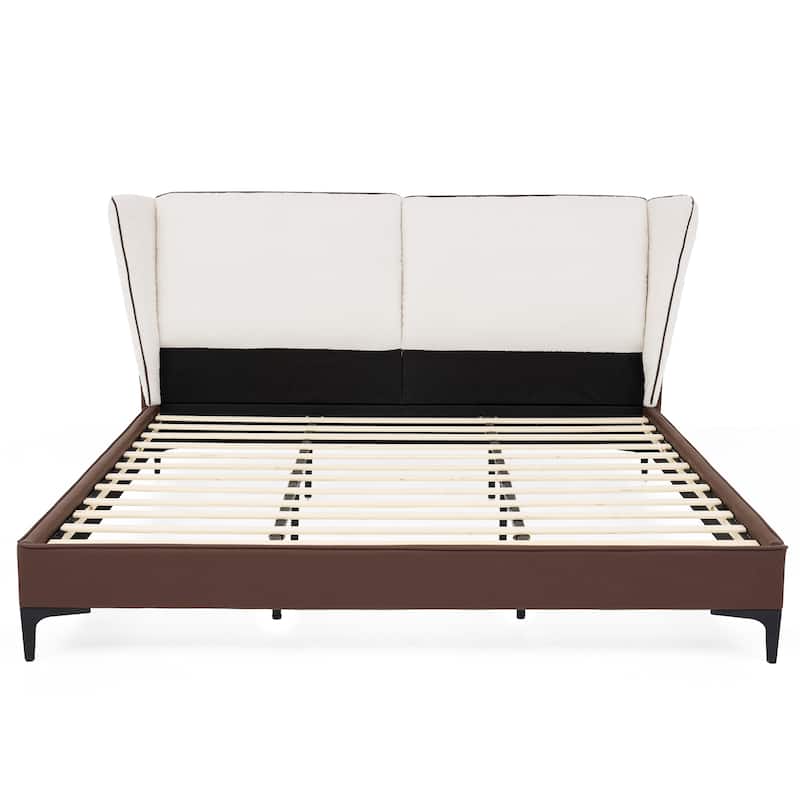 Christopher Knight Home - Nimbus Modern Upholstered Platform Bed with Wingback Headboard