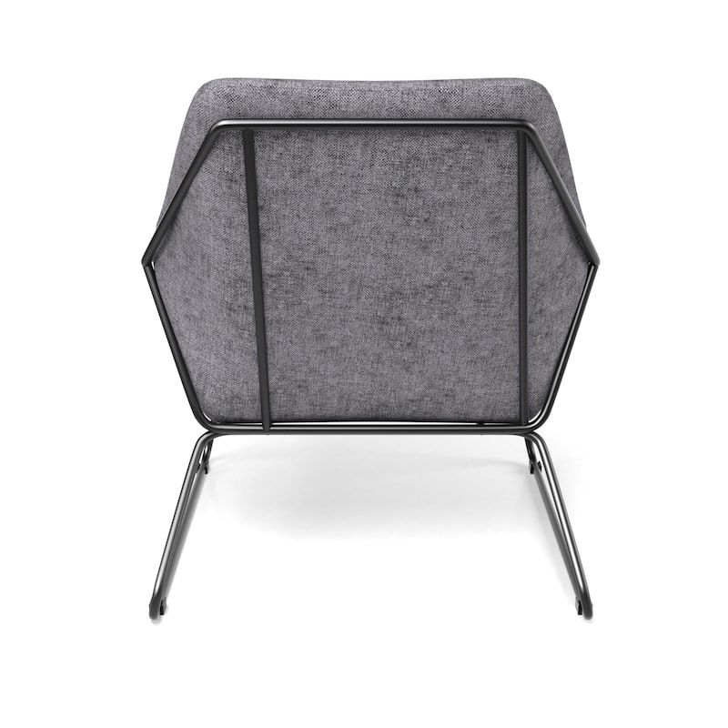 Caine Fabric Accent Chair with Black Powder Coated Sled Base