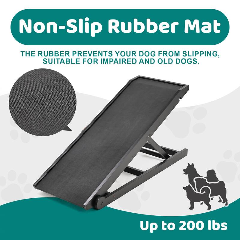 DoCred Pet Ramp, Portable Adjustable Height Folding Dog Ramp