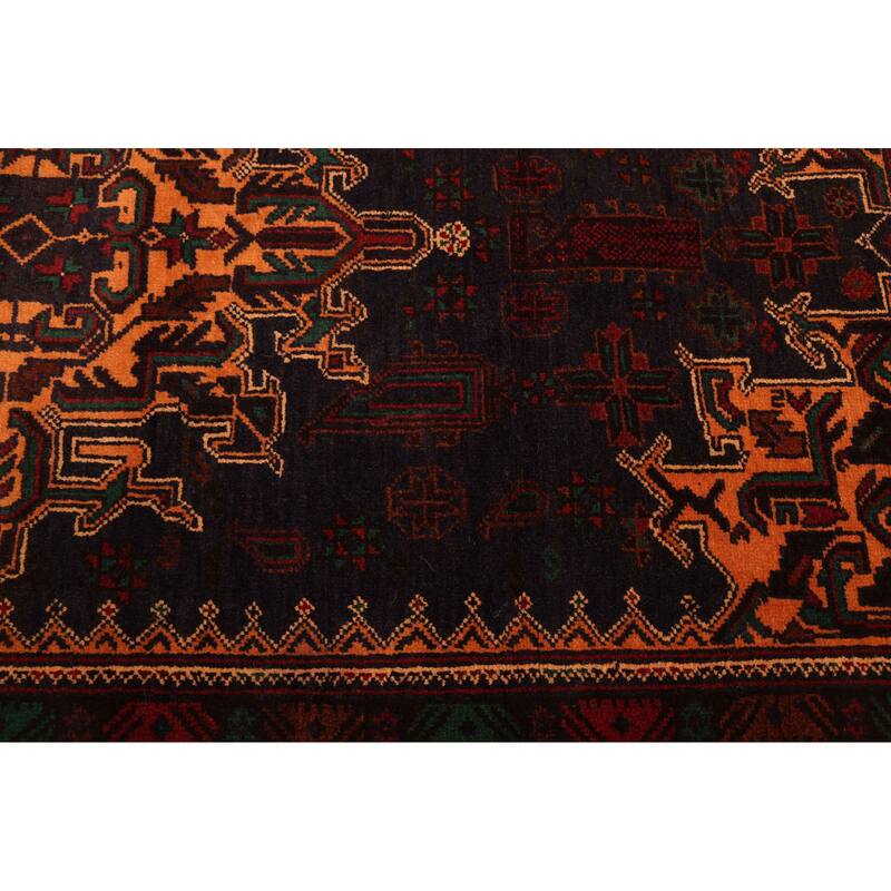 ECARPETGALLERY Hand-knotted Teimani Dark Navy Wool Rug - 3'8 x 6'7