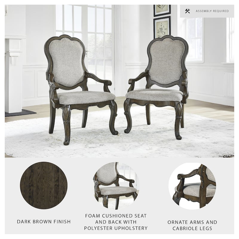 Signature Design by Ashley Maylee Dark Brown Dining Arm Chair - 30.75"W x 27.25"D x 45.75"H