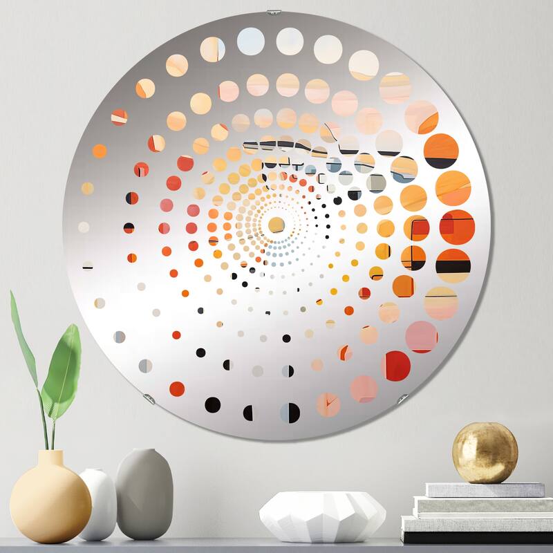 Designart "Abstract Canyon Desert Storm I" - Traditional Canyon Spiral Circle Wall Mirror
