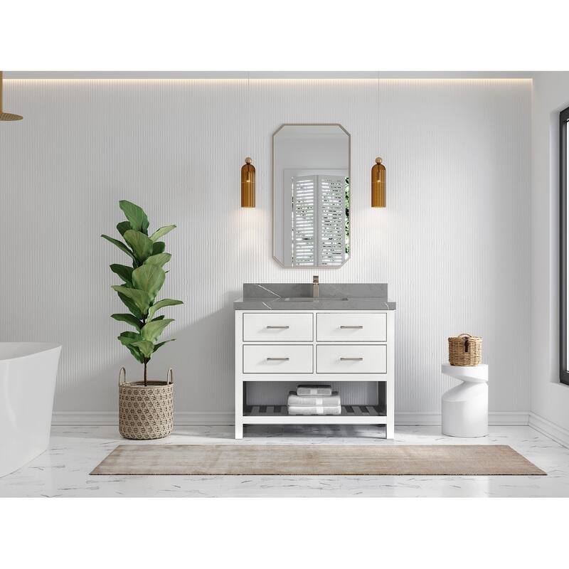 Willow Collections 42 in. W x 22 in. D Parker Single Sink Bathroom Vanity with Countertop
