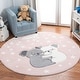 preview thumbnail 1 of 50, SAFAVIEH Carousel Kids Iana Koala Hug Rug 3' Round - Pink/White - Round