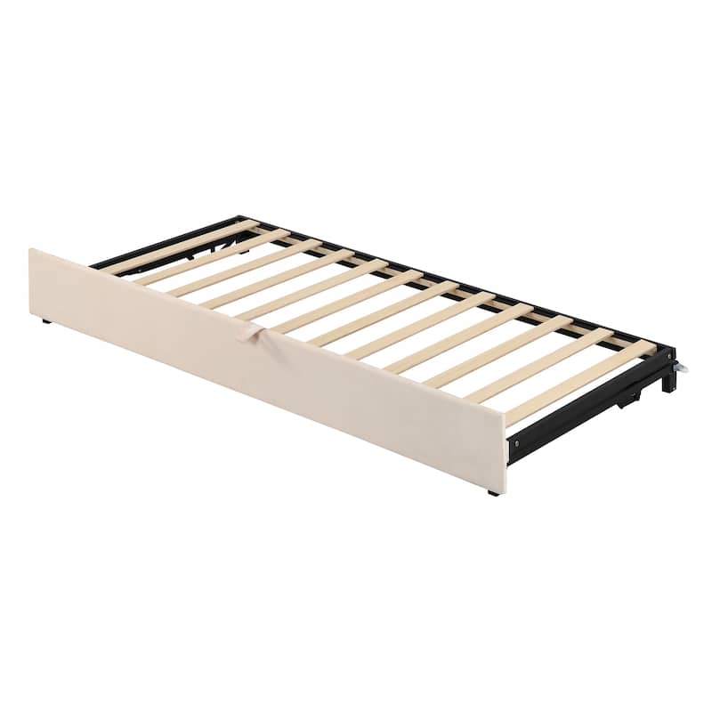 Upholstered daybed with Pop Up Trundle