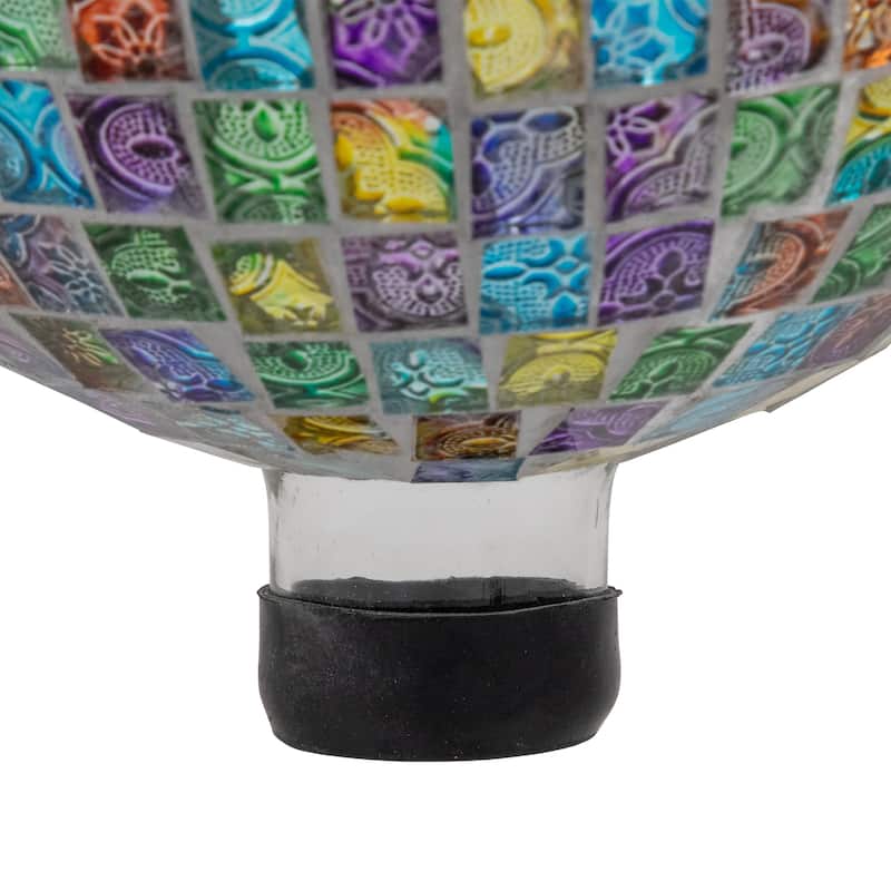 Mosaic Window Pane Outdoor Garden Gazing Ball - 10" - Multi-Color