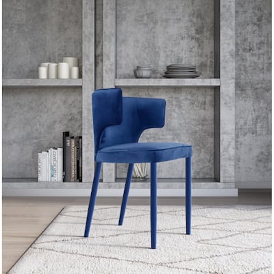 Modrest Lucero Modern Blue Velvet Dining Armchair