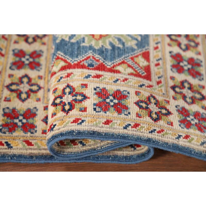 Blue Kazak Oriental Foyer Rug Hand-Knotted Accent Wool Carpet - 2'0" x 3'0"