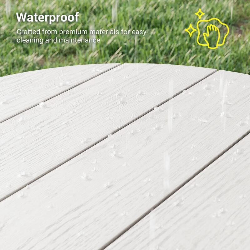 HDPE All-weather Outdoor Side Table, Easy Install Patio Table