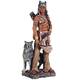 Q-Max 17"H Indian Warrior with Wolf Statue Native American Decoration Figurine