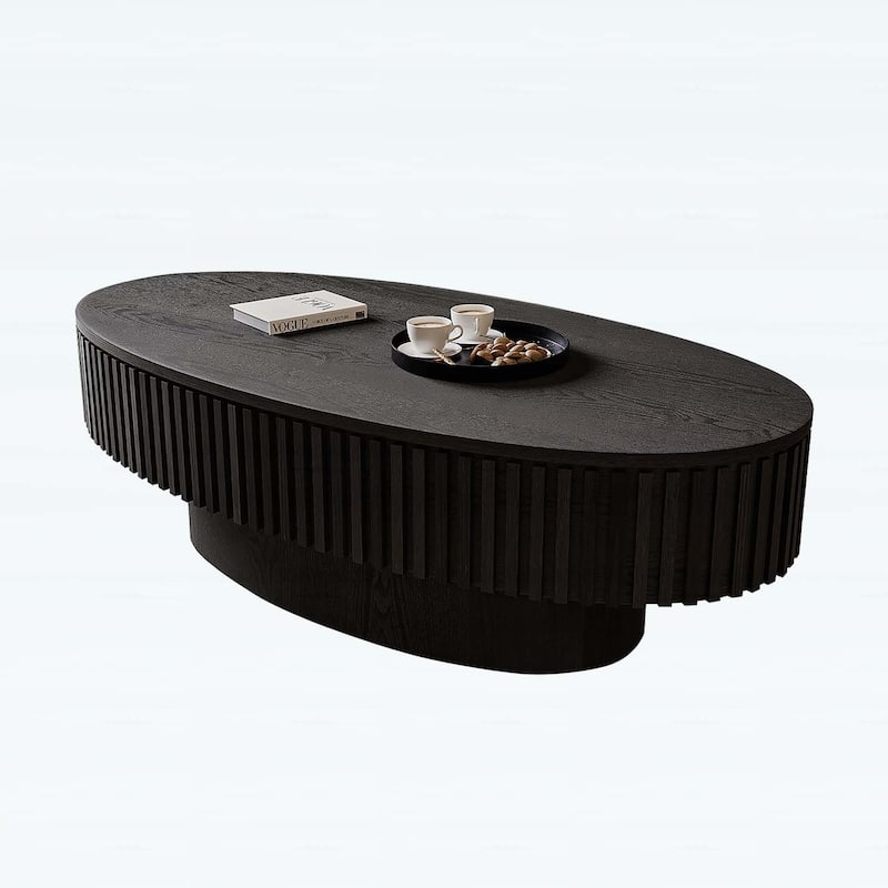 47 Inch Oval Coffee Table with Storage