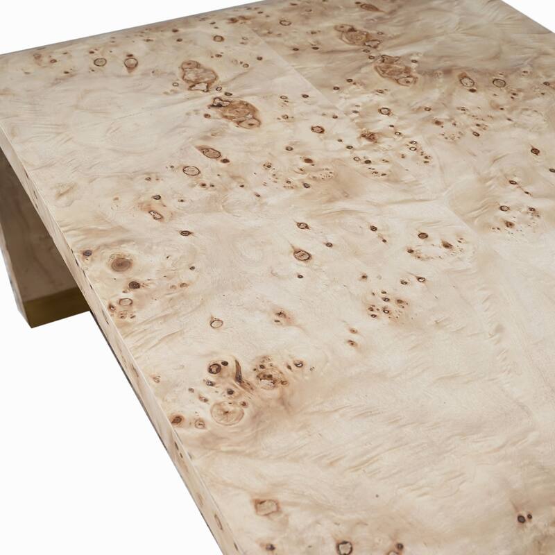 Sevita Davis Burl Wood Waterfall Edge Coffee Table - 44" W x 24" D x 18'' H
