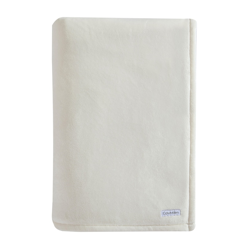Calvin Klein Plush Solid Reversible Blanket