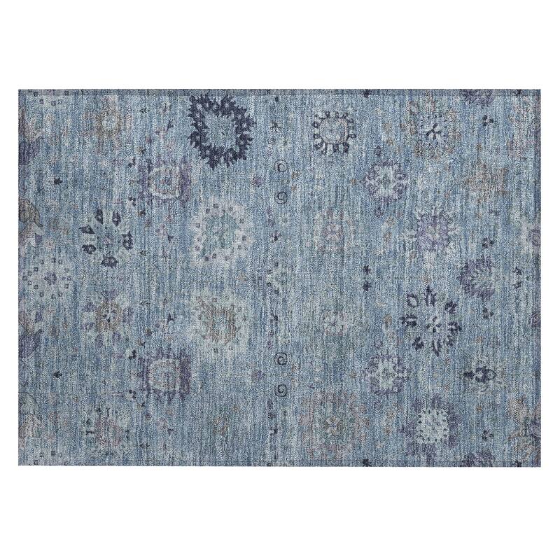 Machine Washable Indoor/ Outdoor Vintage Traditional Chantille Rug