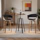 Option Brown Table & Black Fabric Chairs