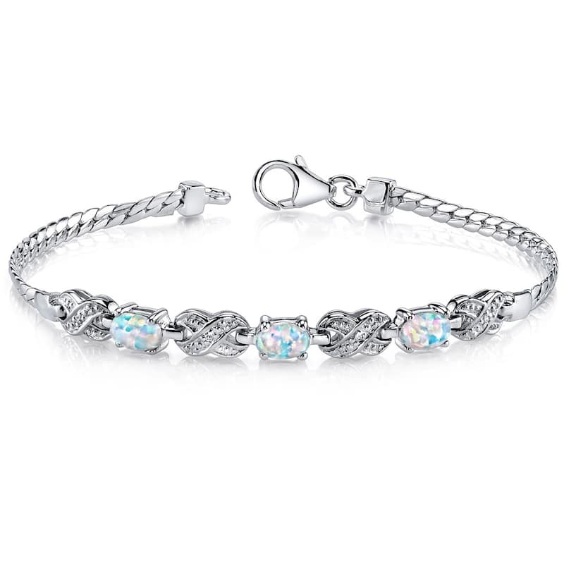 1.25 ct Opal Tennis Bracelet in Sterling Silver