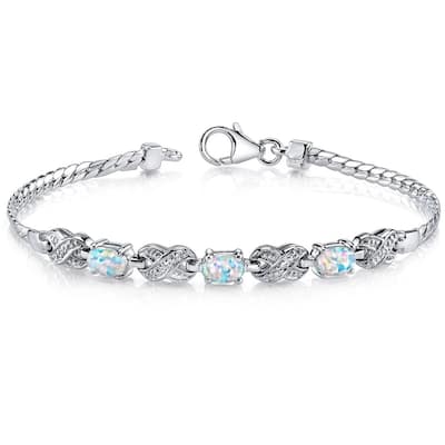 1.25 ct Opal Tennis Bracelet in Sterling Silver
