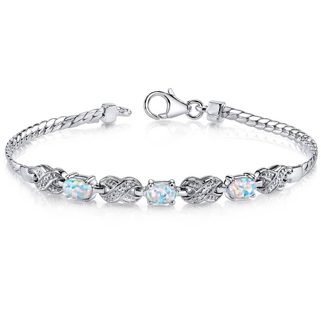 1.25 ct Opal Tennis Bracelet in Sterling Silver