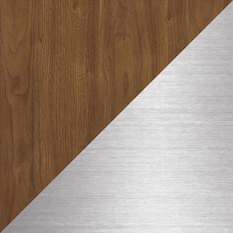 Kira Warm Walnut Bathroom Vanity with White Engineered Stone Top - 30" - Warm Walnut with Brushed Nickel Hardware