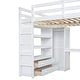 preview thumbnail 28 of 28, Full Size Pinewood Loft Bed with Built-in Study Desk and Wardrobe, Storage Shelves and 2 Drawers, Full-length Guardrails