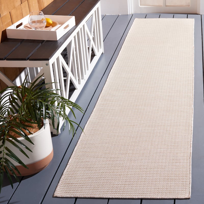Martha Stewart by SAFAVIEH Silvestra Indoor/ Outdoor Rug - 2' x 9' Runner - Beige