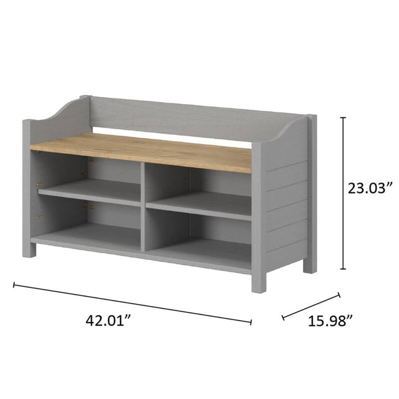 Shoe Rack and Bench White Distressed | Furniture Dash