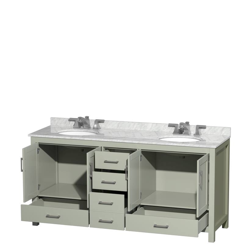 Wyndham Collection Sheffield Double Vanity Set
