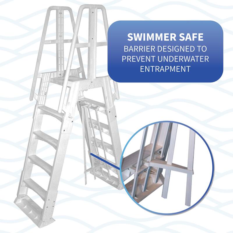 Blue Wave Premium A-Frame Above Ground Pool Ladder - White
