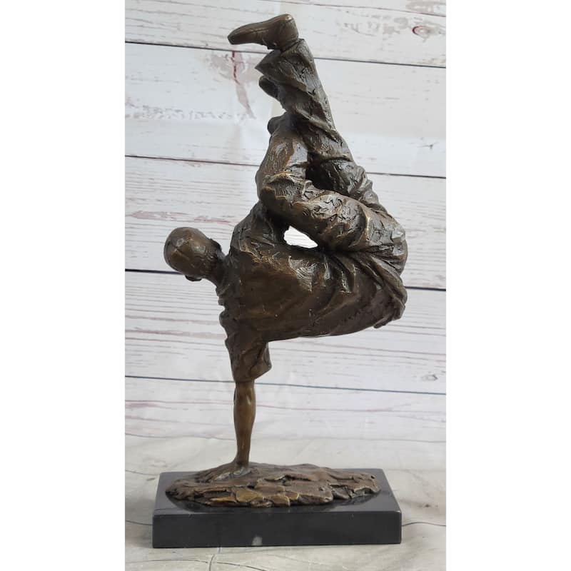 Hip Hop Breakdancer Bronze Metal Statue Sculpture Figure Signed Original Art 12 Inches X 6 Inches