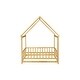 preview thumbnail 28 of 127, Wood Toddler House Bed with Roof Frame and Safety Guardrails Montessori Floor Bed without Slats No Door Houseshaped Platform Bed