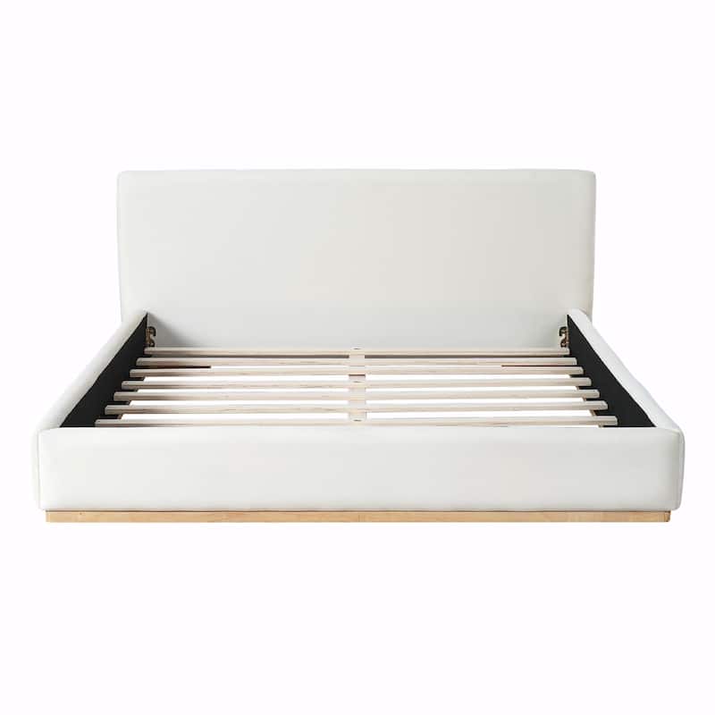 Elegant Upholstered Bed with Solid Wood Frame - Unlock a New Level of Comfort