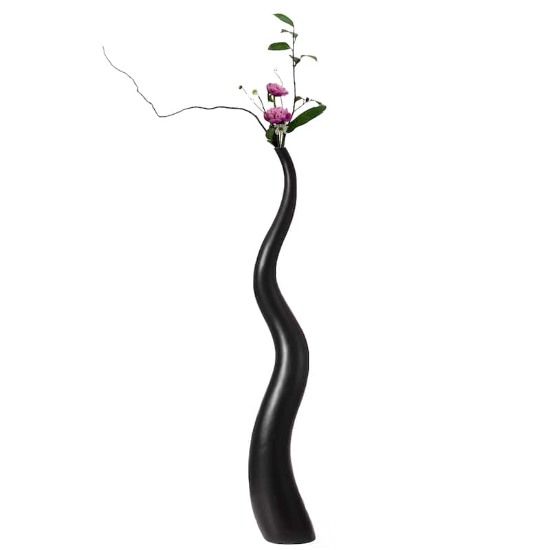 Tall Ceramic White Animal Horn Floor Vase Elegant for Entryway Dining Living Room Decor Statement Piece with Distinctive Antler