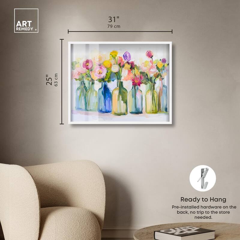 Bottles and Blooms Shadowbox by Art Remedy