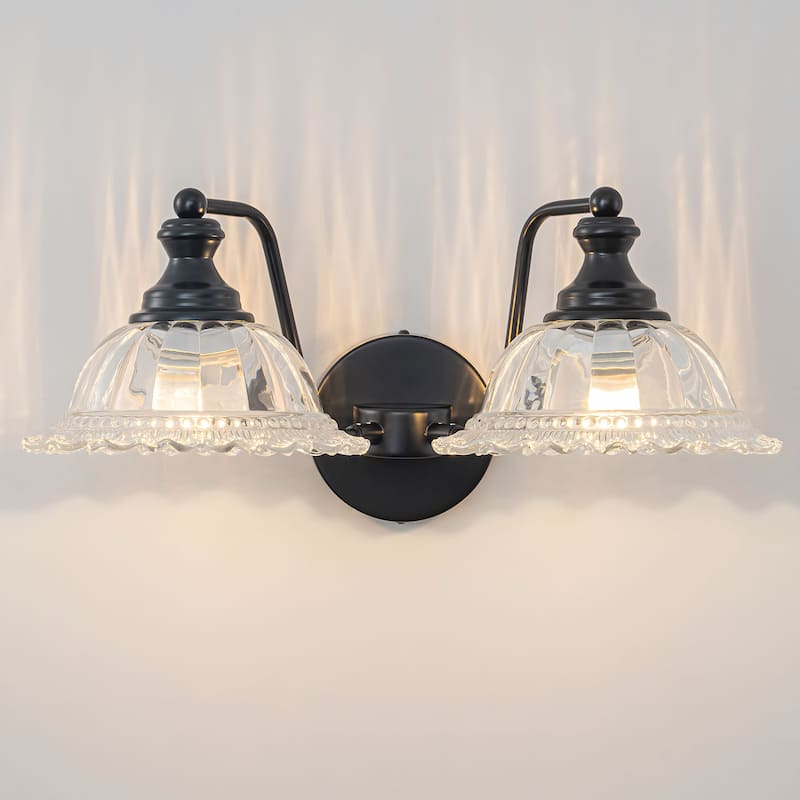 Modern Vanity Light with Crystal Glass Shade