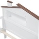 preview thumbnail 9 of 12, White Twin Size Wood Platform Bed with House-shaped Headboard, LED, and Storage