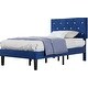 preview thumbnail 35 of 65, VECELO Upholstered Kids Bed Frame with Diamond Tufted Headoard,Twin Size Bed Set of 2