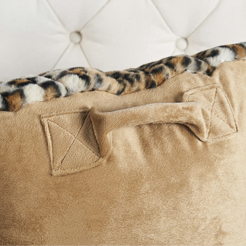Home Soft Things Animal Pattern FauxFur Bedrest