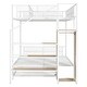 preview thumbnail 25 of 30, Versatile Design Twin over Full Metal Bunk Bed with Trundle and Lateral Storage Practical Step Ladder and Built-in Wardrobe