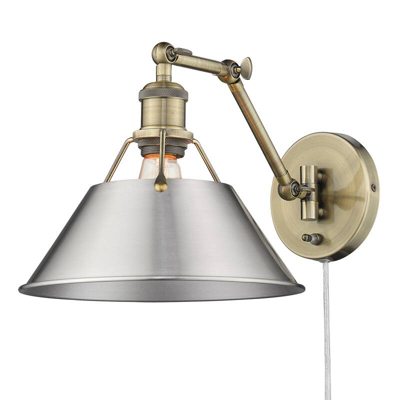 Orwell 1-Light Articulating Wall Sconce - Aged Brass & Pewter