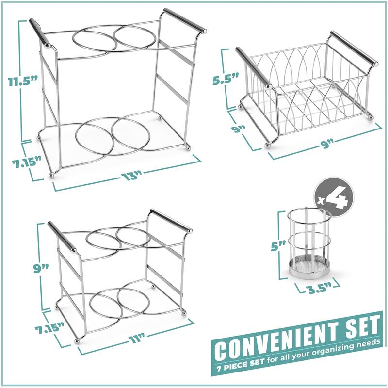 Sorbus 3 Tier Utensil Caddy - Multi-Purpose Steel Mesh Caddy