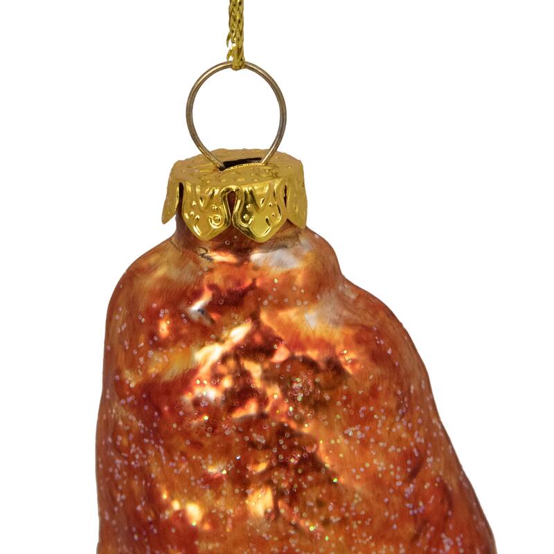 4" Buffalo Flat Chicken Wing Glass Christmas Ornament