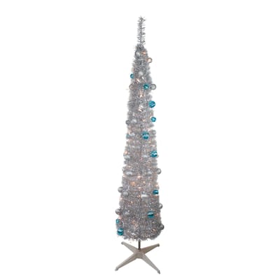 6' Pre-Lit Pre-Decorated Pop-Up Artificial Christmas Tree - Clear Lights