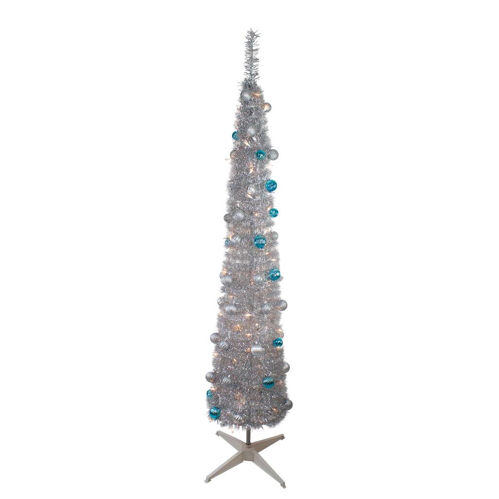 6' Pre-Lit Pre-Decorated Pop-Up Artificial Christmas Tree - Clear Lights