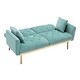 preview thumbnail 10 of 23, Velvet Futon Sofa Bed with Two Pillows, Convertible Couch for Living Room and Bedroom